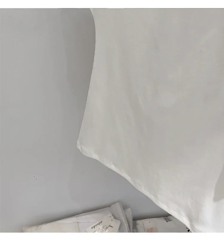 Trendy High Street Solid Color Bow Tie Asymmetric Shoulder T-shirt 2026 Summer Women Tshirt Sexy Fashion Slim Fit Tees Crop Top Trendy High Street Solid Color Bow Tie Asymmetric Shoulder T-shirt 2026 Summer Women Tshirt Sexy Fashion Slim Fit Tees Crop Top