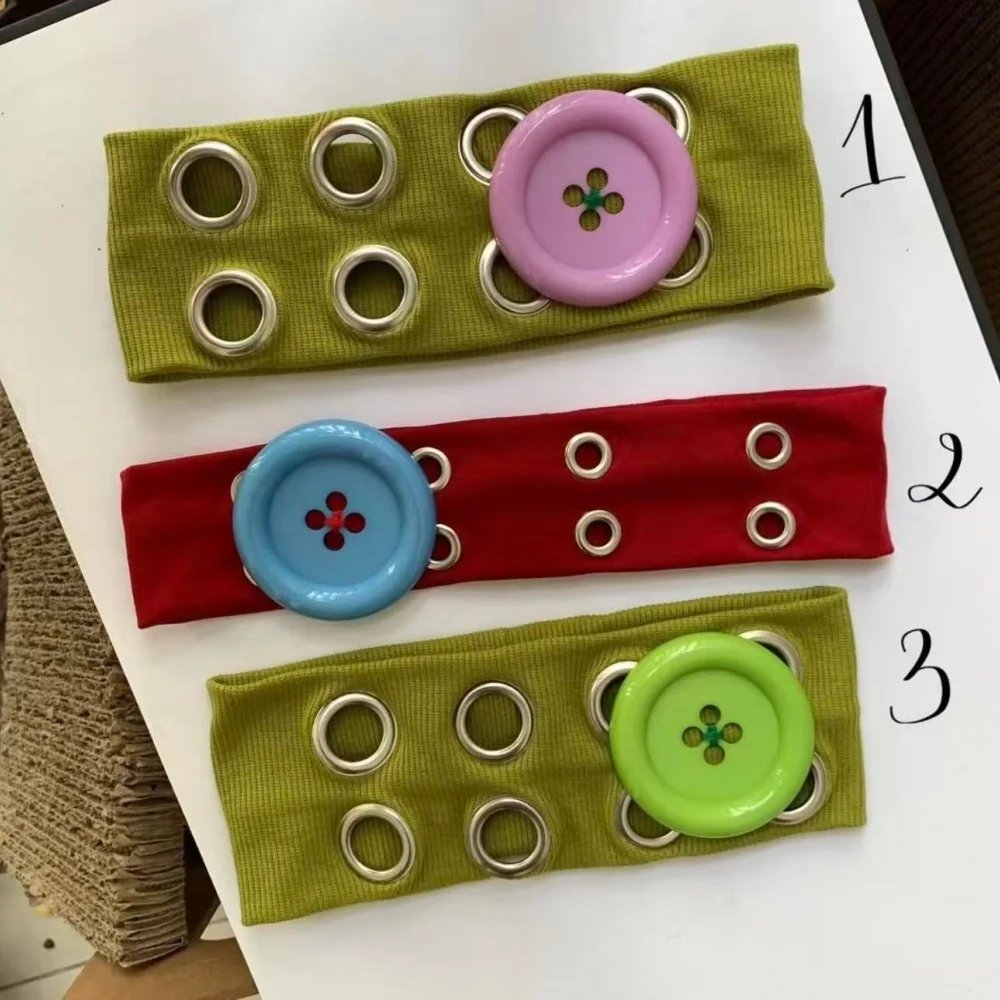 Y2K Subculture Large Button Polka Dot Headband Photography Dressing Yoga Going Out on the Street INS Decoration Accessories Y2K Subculture Large Button Polka Dot Headband Photography Dressing Yoga Going Out on the Street INS Decoration Accessories