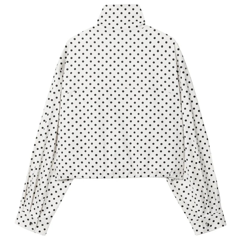 HXAO Polka Dot Bomber Jacket Women's Jackets Demi-Season Oversized Long Sleeve Top Outerwear Aviator Plus Size Zip Up Crop Coats HXAO Polka Dot Bomber Jacket Women's Jackets Demi-Season Oversized Long Sleeve Top Outerwear Aviator Plus Size Zip Up Crop Coats
