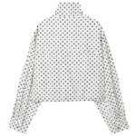 HXAO Polka Dot Bomber Jacket Women's Jackets Demi-Season Oversized Long Sleeve Top Outerwear Aviator Plus Size Zip Up Crop Coats - Image 3