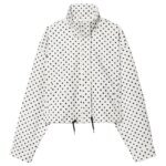 HXAO Polka Dot Bomber Jacket Women's Jackets Demi-Season Oversized Long Sleeve Top Outerwear Aviator Plus Size Zip Up Crop Coats - Image 2
