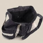 Korean Polka Dot Shoulder Bag For Women Retro Fashion Large Capacity Tote Bag Literary Work Commute Versatile Canvas Handbag - Image 5