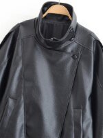 Women's Jacket Fall 2025 New Black Long Sleeve Pebble Faux Leather Jacket Motorcycle Style Personality Fashion - Image 3