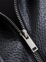 Women's Jacket Fall 2025 New Black Long Sleeve Pebble Faux Leather Jacket Motorcycle Style Personality Fashion - Image 5