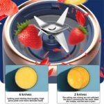 Portable Fruit Juice Blenders Summer Personal Electric Mini Bottle Home USB 6 Blades Juicer Cup Machine For Kitchen - Image 4
