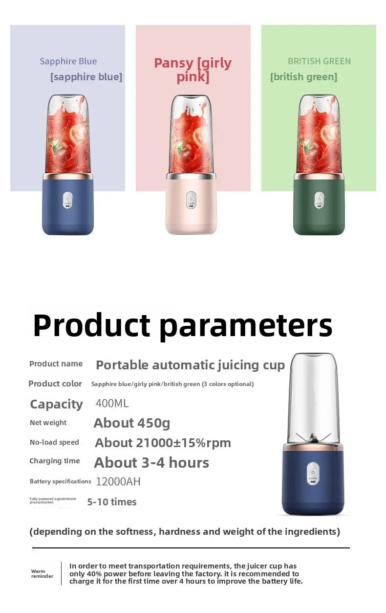 Portable Fruit Juice Blenders Summer Personal Electric Mini Bottle Home USB 6 Blades Juicer Cup Machine For Kitchen Portable Fruit Juice Blenders Summer Personal Electric Mini Bottle Home USB 6 Blades Juicer Cup Machine For Kitchen