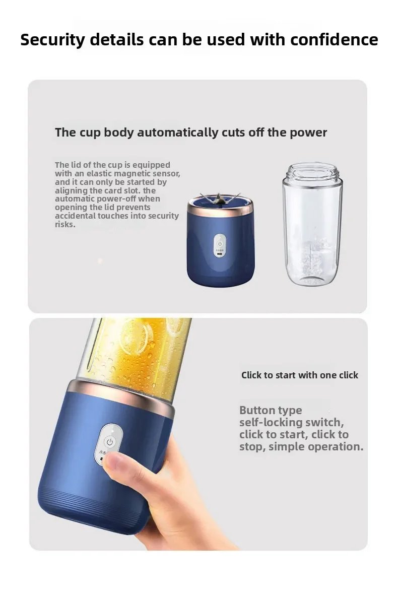 Portable Fruit Juice Blenders Summer Personal Electric Mini Bottle Home USB 6 Blades Juicer Cup Machine For Kitchen Portable Fruit Juice Blenders Summer Personal Electric Mini Bottle Home USB 6 Blades Juicer Cup Machine For Kitchen