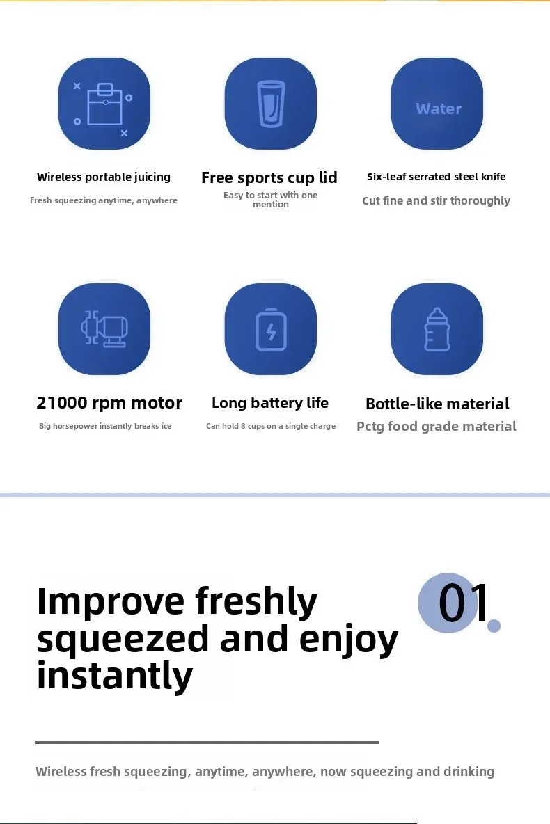 Portable Fruit Juice Blenders Summer Personal Electric Mini Bottle Home USB 6 Blades Juicer Cup Machine For Kitchen Portable Fruit Juice Blenders Summer Personal Electric Mini Bottle Home USB 6 Blades Juicer Cup Machine For Kitchen