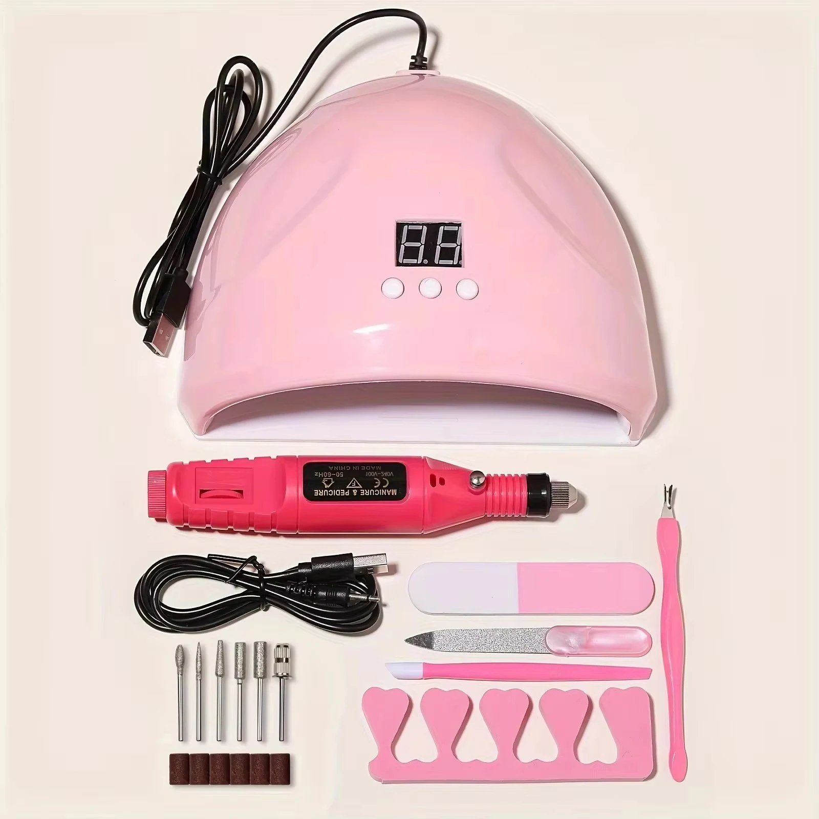 LINMANDA Professional USB Electric Nail Drill Polish File Kit with UV LED Nail Lamp Gel Manicure Dryer Lamp Acrylic Starter Set LINMANDA Professional USB Electric Nail Drill Polish File Kit with UV LED Nail Lamp Gel Manicure Dryer Lamp Acrylic Starter Set