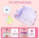 LINMANDA Professional USB Electric Nail Drill Polish File Kit with UV LED Nail Lamp Gel Manicure Dryer Lamp Acrylic Starter Set - Image 3