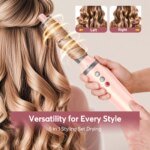 5 in 1 Hot Air Styler Wrap with Travel Bag- 1200W Professional High-Speed Hair Dryer Brush with Auto Wrap Curlers Fast Drying - Image 2