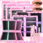 DIY Lash Extension Kit Clusters Individual Eyelashes Kit 9-16mm with Bond and Seal Wispy Natural Mange Lashes - Image 6