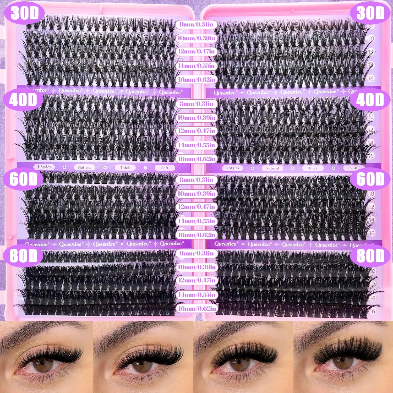 QUEENICE Lashes Cluster DIY Lash Extension Mixed Tray Clusters Eyelashes Fluffy Individual Lashes Cat Eye Lash Extension QUEENICE Lashes Cluster DIY Lash Extension Mixed Tray Clusters Eyelashes Fluffy Individual Lashes Cat Eye Lash Extension