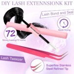 700PCS-30D/40D/50D 80D DIY Eyelash Extension Kit Mixed Length 9-16mm, D-Curl Eyelashes for DIY and Various Festive Celebrations - Image 2