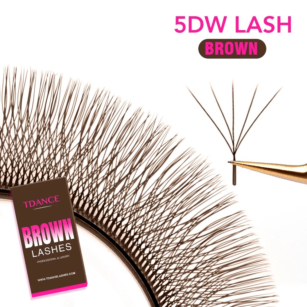 TDANCE Dark Brown 5D/4D/3D W Eyelashes Shaped Premade Fan Lashes C/D 0.07MM 12 Lines/Tray Natural Soft Eyelash Extension TDANCE Dark Brown 5D/4D/3D W Eyelashes Shaped Premade Fan Lashes C/D 0.07MM 12 Lines/Tray Natural Soft Eyelash Extension