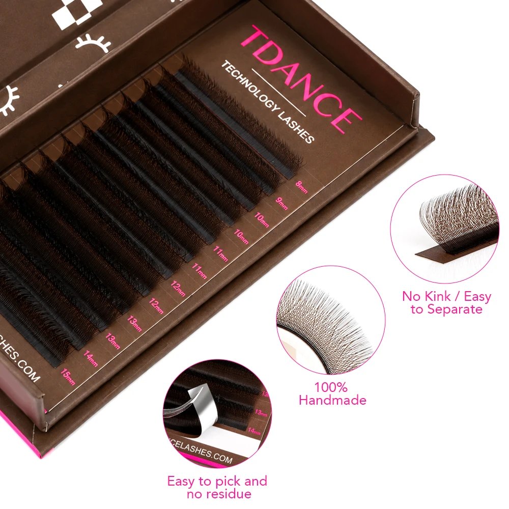 TDANCE Dark Brown 5D/4D/3D W Eyelashes Shaped Premade Fan Lashes C/D 0.07MM 12 Lines/Tray Natural Soft Eyelash Extension TDANCE Dark Brown 5D/4D/3D W Eyelashes Shaped Premade Fan Lashes C/D 0.07MM 12 Lines/Tray Natural Soft Eyelash Extension