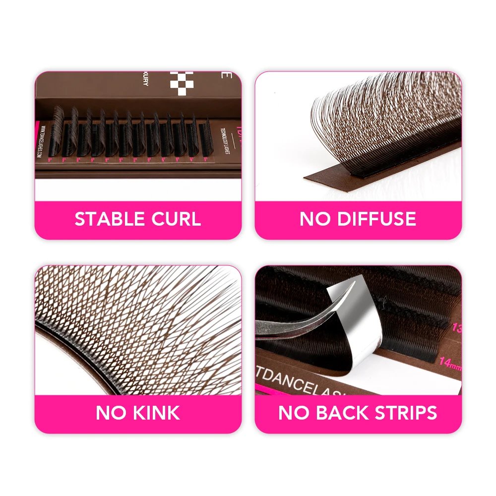TDANCE Dark Brown 5D/4D/3D W Eyelashes Shaped Premade Fan Lashes C/D 0.07MM 12 Lines/Tray Natural Soft Eyelash Extension TDANCE Dark Brown 5D/4D/3D W Eyelashes Shaped Premade Fan Lashes C/D 0.07MM 12 Lines/Tray Natural Soft Eyelash Extension