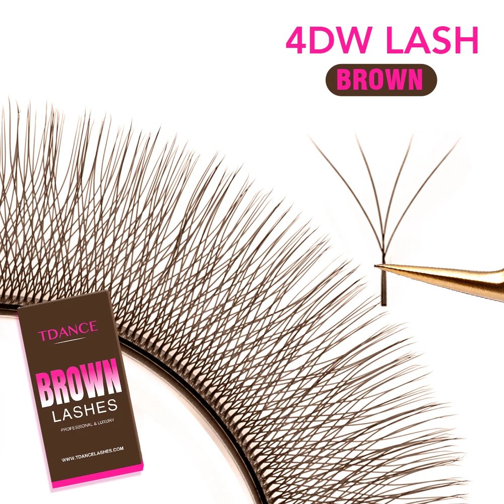 TDANCE Dark Brown 5D/4D/3D W Eyelashes Shaped Premade Fan Lashes C/D 0.07MM 12 Lines/Tray Natural Soft Eyelash Extension TDANCE Dark Brown 5D/4D/3D W Eyelashes Shaped Premade Fan Lashes C/D 0.07MM 12 Lines/Tray Natural Soft Eyelash Extension
