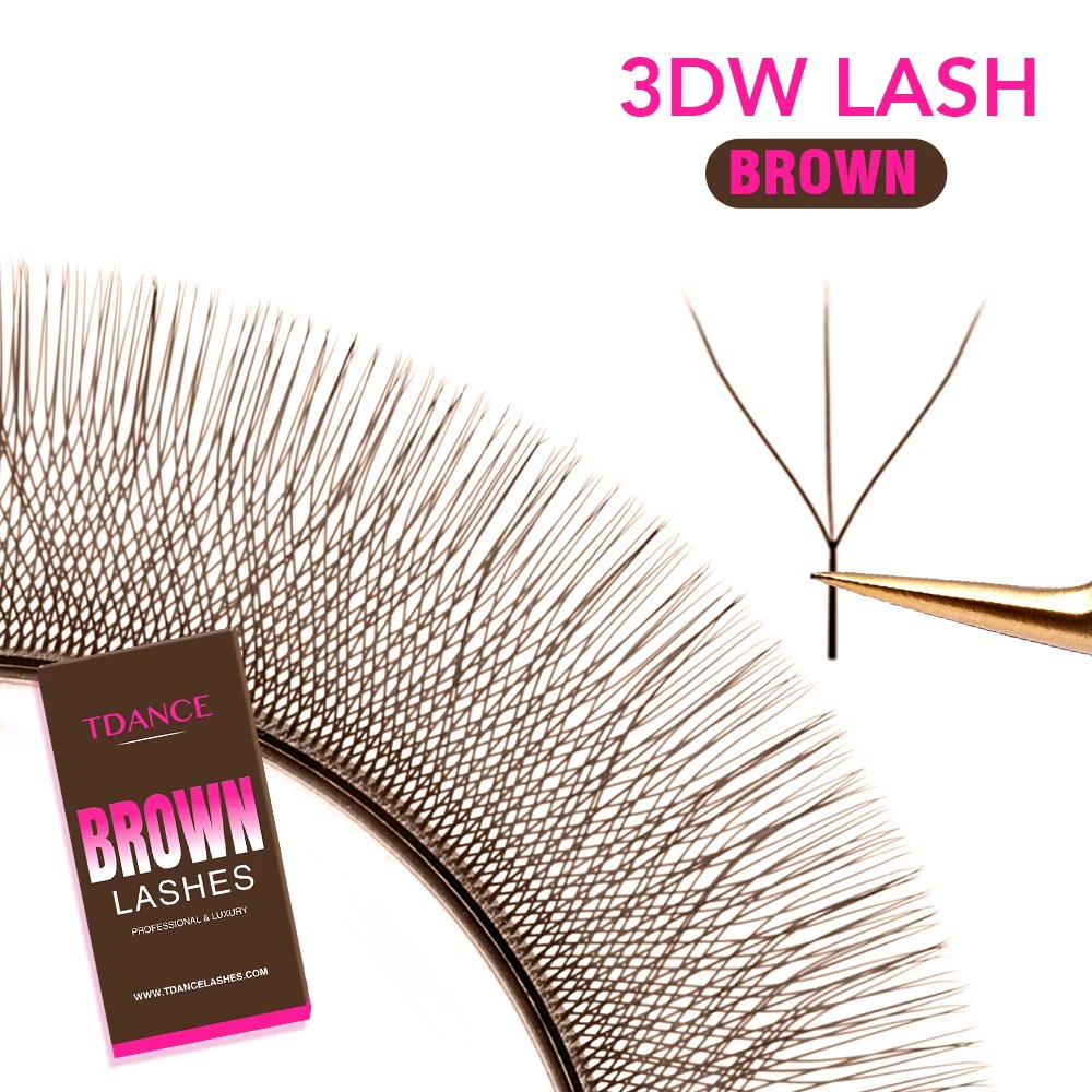 TDANCE Dark Brown 5D/4D/3D W Eyelashes Shaped Premade Fan Lashes C/D 0.07MM 12 Lines/Tray Natural Soft Eyelash Extension TDANCE Dark Brown 5D/4D/3D W Eyelashes Shaped Premade Fan Lashes C/D 0.07MM 12 Lines/Tray Natural Soft Eyelash Extension