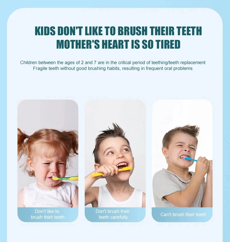 Children U-shaped Electric Toothbrush 360 Degrees Smart Cartoon Kids Silicone Toothbrush Automatic Rechargeable Sonic Toothbrush