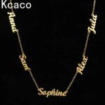 Custom Multiple Personalized Name Necklaces Jewelry Chain Pendant Name Gold Color Necklace for Women Men Stainless Steel Gifts