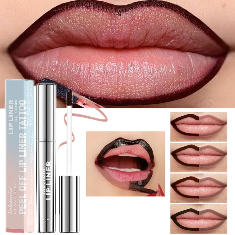 21645-mewokw.jpg Waterproof Lip Liner Peel Off Tattoo Lipgloss Waterproof Long Lasting Matte Lip Tint Brown Contour Tear-off Lips Stain Cosmetic - Image 1