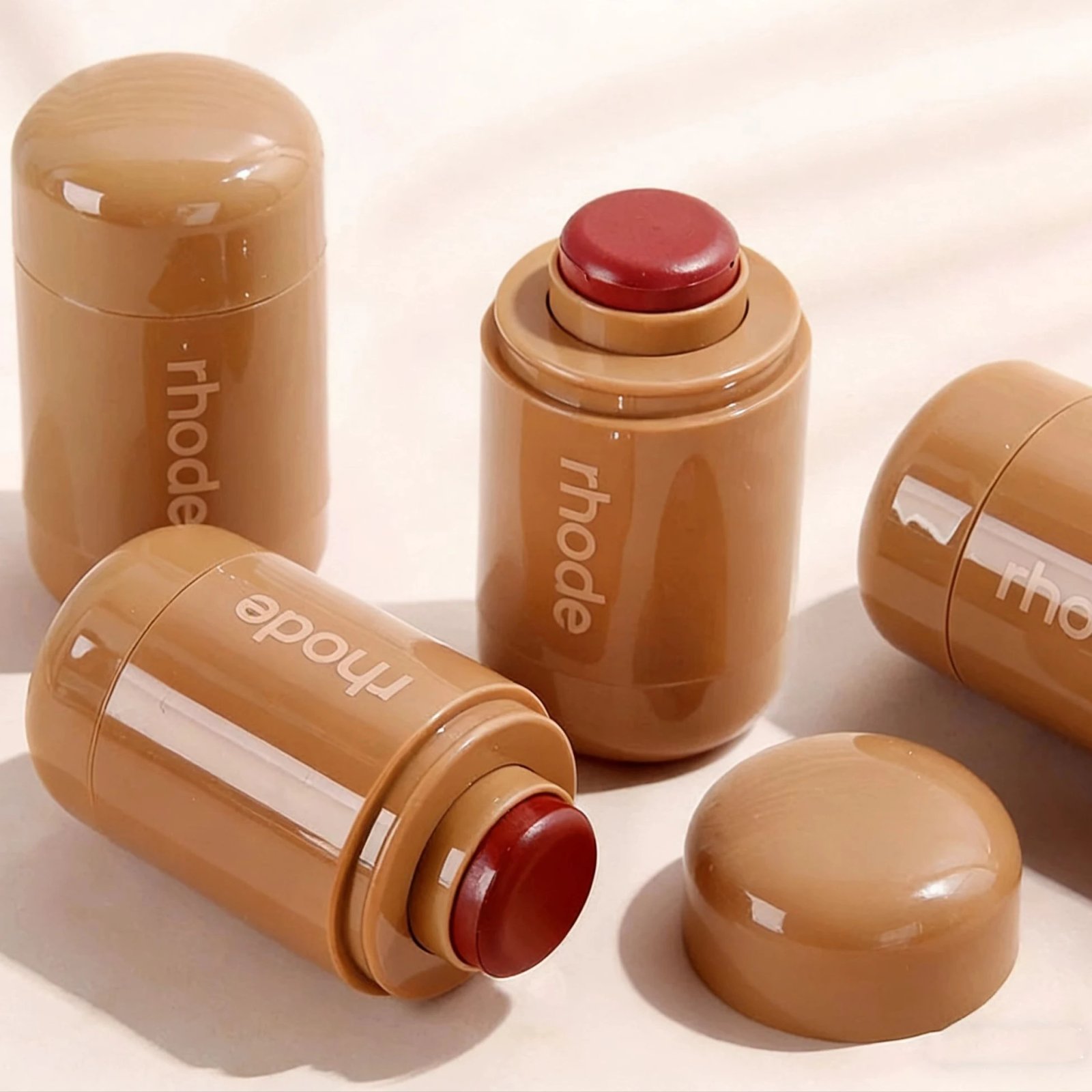 21955-fthdft.jpg Makeup Cheek Blush Cream Blusher Stick Lip Gloss Phone Case for iPhone 16 17 Pro Max Piggy Sprinkle Sun Soak Tan Line Lipstick - Image 1
