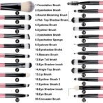 Makeup Brushes Set Premium Synthetic Kabuki Foundation Concealers Powder Blush Blending Face Eye Shadows Brush Set - Image 2