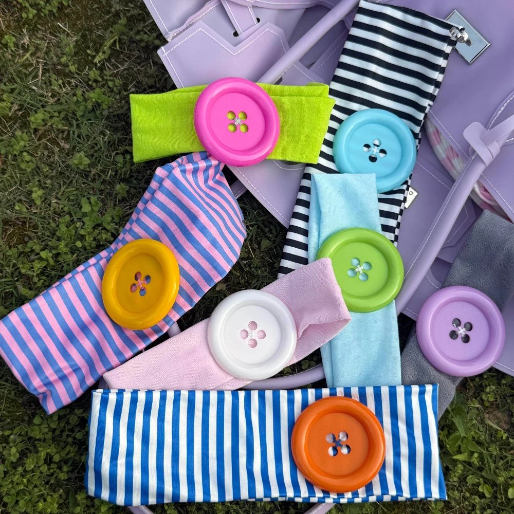 22070-jxifo0.jpg 1pc Retro Ins Style Polka Dot Button Headband Fashion Women Y2K French Hair Accessories Cute Sweet Dating Hair Band - Image 1