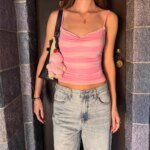 Fashion Classic Casual Camisole Y2K American Contrast Stripe Summer Slim Vest Fashion Kawaii Sexy Spice Girl Aesthetics Pullover - Image 4