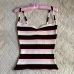 Fashion Classic Casual Camisole Y2K American Contrast Stripe Summer Slim Vest Fashion Kawaii Sexy Spice Girl Aesthetics Pullover - Image 6