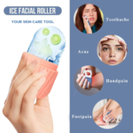 1/3-piece facial cleansing tool set, stainless steel heart-shaped scraping tool, ice roller, silicone facial brush - Image 2