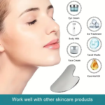 1/3-piece facial cleansing tool set, stainless steel heart-shaped scraping tool, ice roller, silicone facial brush - Image 4