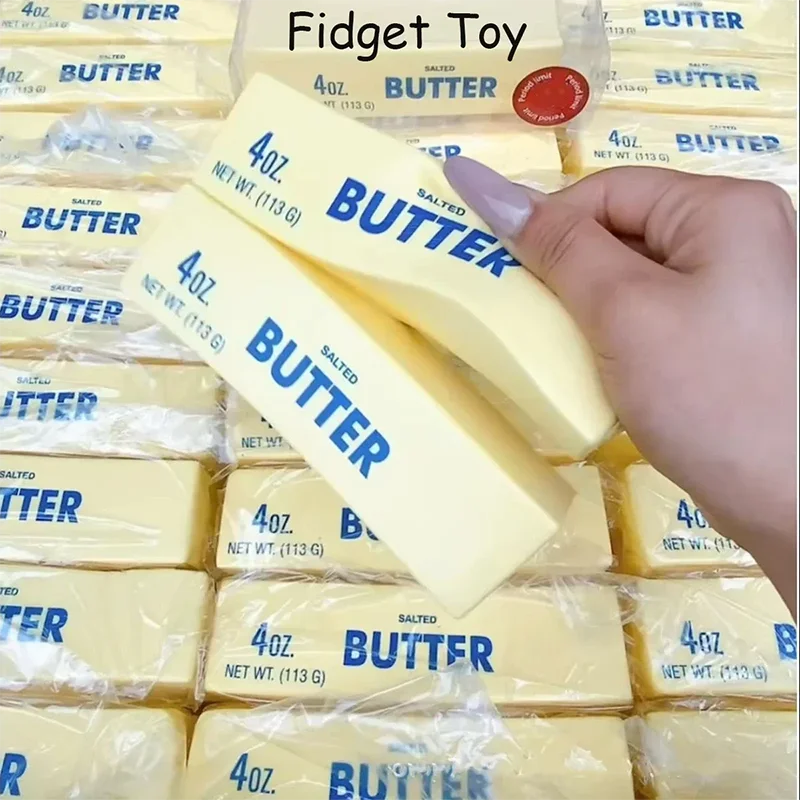 Squishy Elastic Butter Stick Fidget Toy Cheese Shape Stress Relief Game Funny Decompression Prank Squeeze Toy for Anxiety Relief Squishy Elastic Butter Stick Fidget Toy Cheese Shape Stress Relief Game Funny Decompression Prank Squeeze Toy for Anxiety Relief