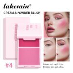 Lakerain 2in1 Cream & Powder Blush Palette Natural Long-lasting High Pigment Blush Makeup Pan Clear Vitality Girl Blush Palette