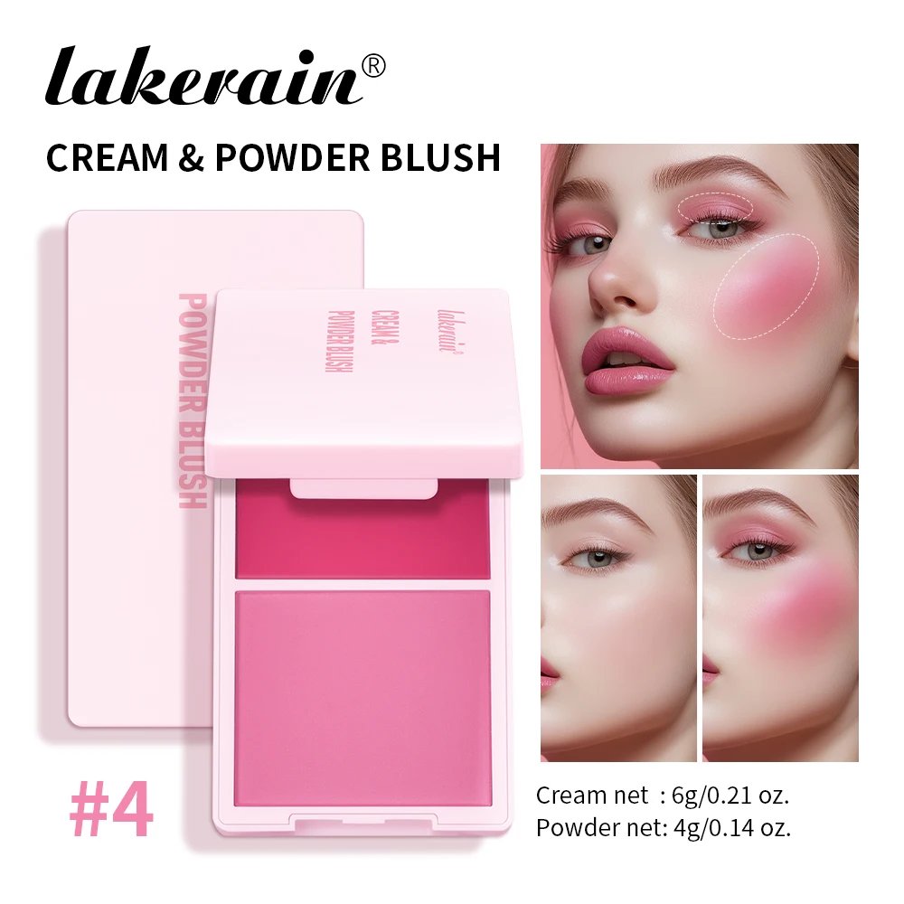 22259-93govq.jpg Lakerain 2in1 Cream & Powder Blush Palette Natural Long-lasting High Pigment Blush Makeup Pan Clear Vitality Girl Blush Palette - Image 1