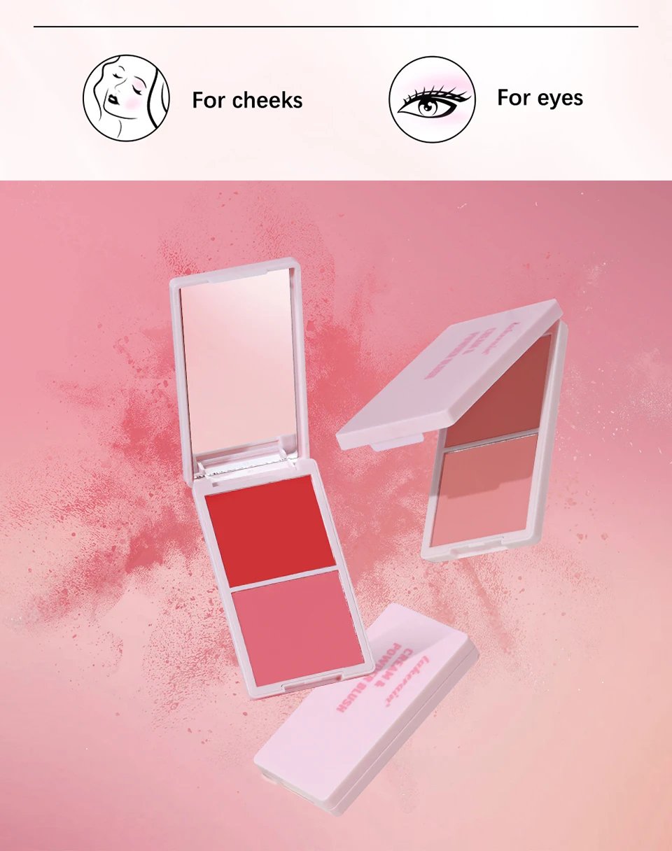 Lakerain 2in1 Cream & Powder Blush Palette Natural Long-lasting High Pigment Blush Makeup Pan Clear Vitality Girl Blush Palette Lakerain 2in1 Cream & Powder Blush Palette Natural Long-lasting High Pigment Blush Makeup Pan Clear Vitality Girl Blush Palette