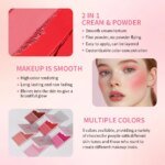 Lakerain 2in1 Cream & Powder Blush Palette Natural Long-lasting High Pigment Blush Makeup Pan Clear Vitality Girl Blush Palette - Image 2
