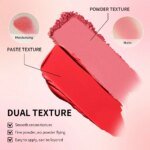 Lakerain 2in1 Cream & Powder Blush Palette Natural Long-lasting High Pigment Blush Makeup Pan Clear Vitality Girl Blush Palette - Image 5