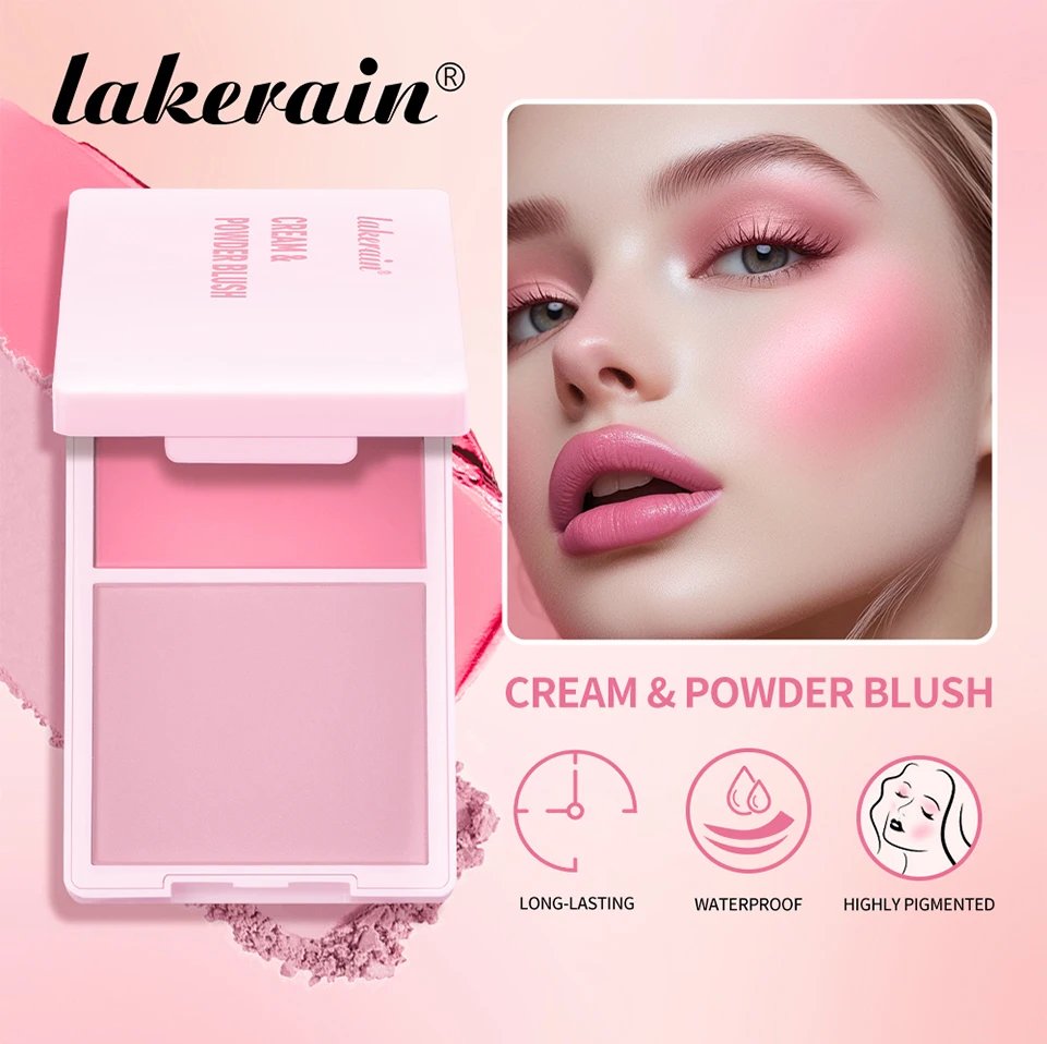 Lakerain 2in1 Cream & Powder Blush Palette Natural Long-lasting High Pigment Blush Makeup Pan Clear Vitality Girl Blush Palette Lakerain 2in1 Cream & Powder Blush Palette Natural Long-lasting High Pigment Blush Makeup Pan Clear Vitality Girl Blush Palette