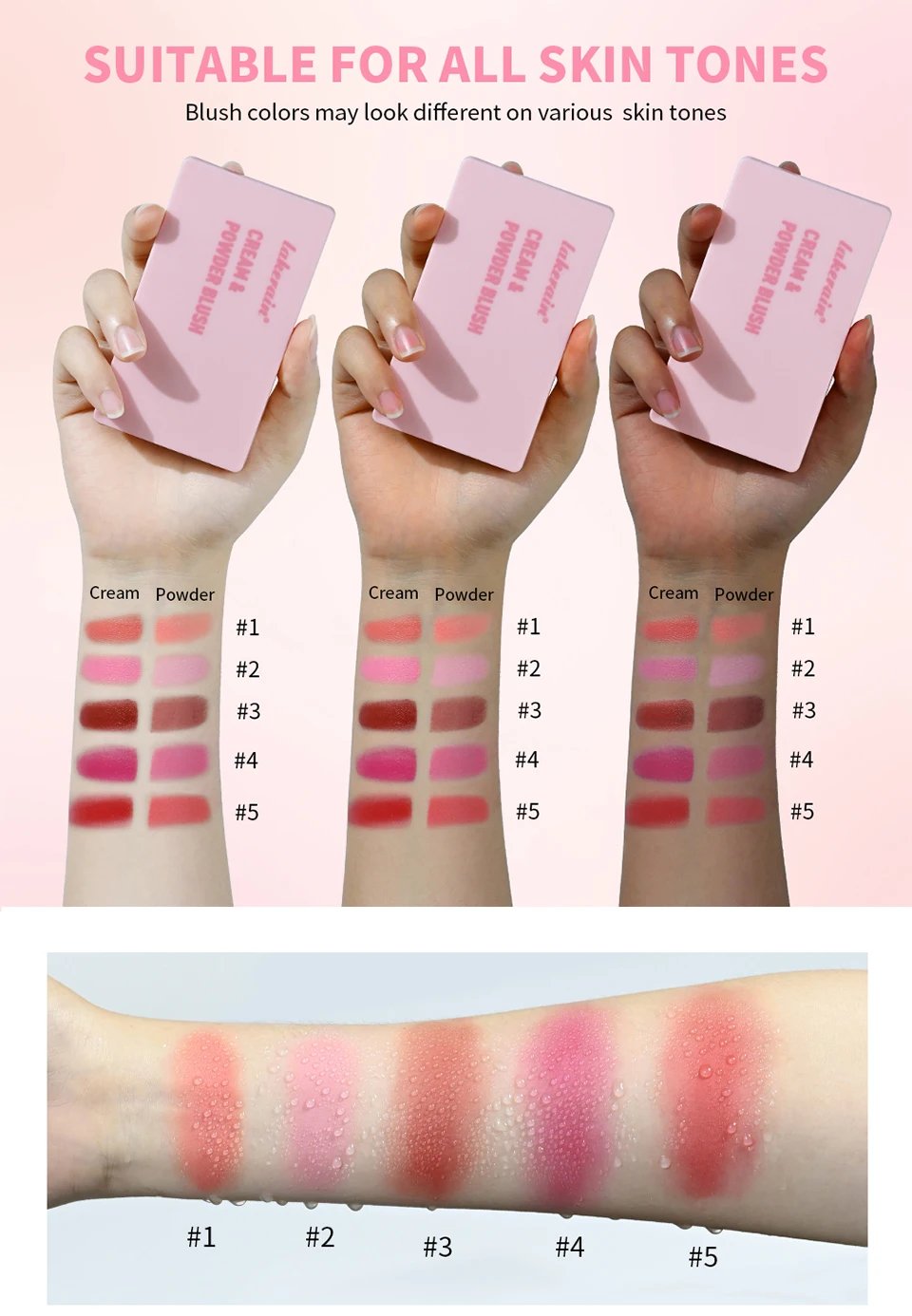 Lakerain 2in1 Cream & Powder Blush Palette Natural Long-lasting High Pigment Blush Makeup Pan Clear Vitality Girl Blush Palette Lakerain 2in1 Cream & Powder Blush Palette Natural Long-lasting High Pigment Blush Makeup Pan Clear Vitality Girl Blush Palette