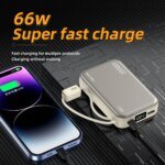 20000mAh Fast Charging Power Bank with Built-In Cable for iPhone & Samsung - Image 3