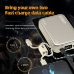 20000mAh Fast Charging Power Bank with Built-In Cable for iPhone & Samsung - Image 5