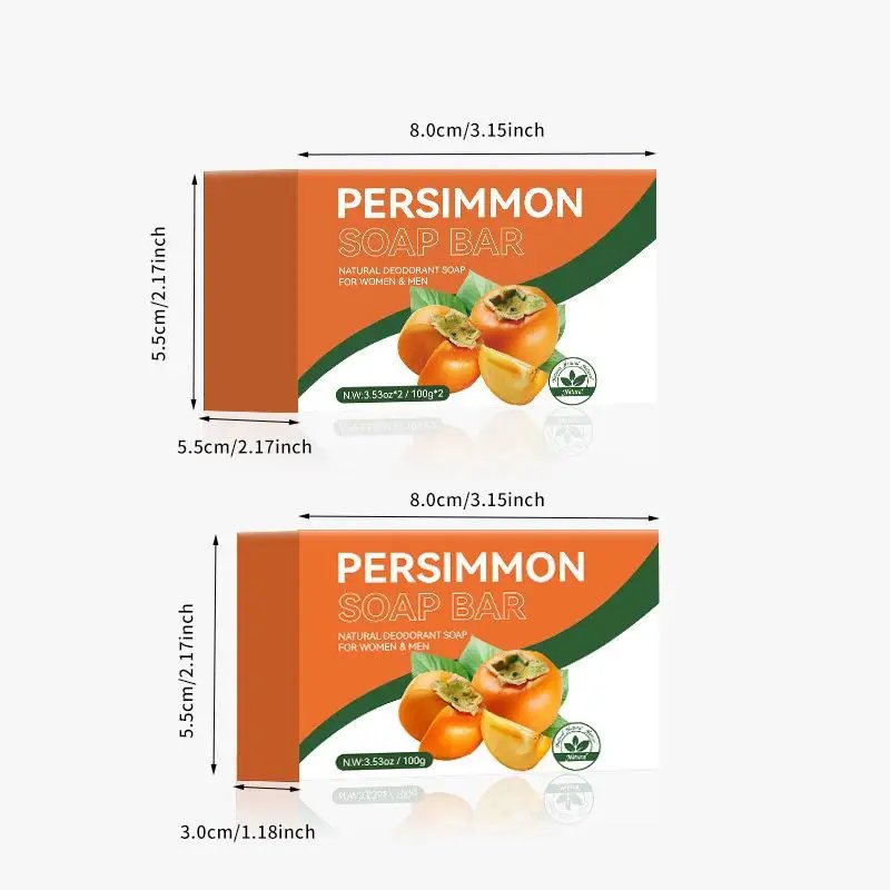 100/200G Persimmon Soap Bar for Body Odor Removal, Handmade Persimmon Green Tea Soap for Face and Body Wash Gentle Deodorant Bar 100/200G Persimmon Soap Bar for Body Odor Removal, Handmade Persimmon Green Tea Soap for Face and Body Wash Gentle Deodorant Bar
