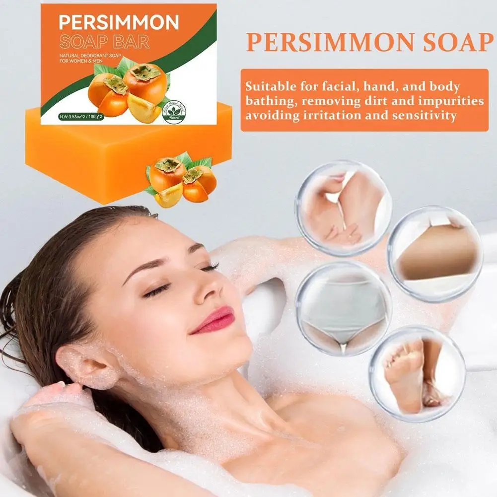 100/200G Persimmon Soap Bar for Body Odor Removal, Handmade Persimmon Green Tea Soap for Face and Body Wash Gentle Deodorant Bar 100/200G Persimmon Soap Bar for Body Odor Removal, Handmade Persimmon Green Tea Soap for Face and Body Wash Gentle Deodorant Bar