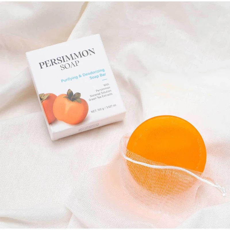 Japanese Persimmon Soap Bar,Body Purifying Deodorizing Natural Mild Soap Bar with Green Tea Extracts,Gentle on All Skin Types Japanese Persimmon Soap Bar,Body Purifying Deodorizing Natural Mild Soap Bar with Green Tea Extracts,Gentle on All Skin Types