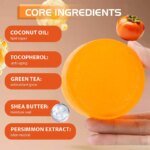 Japanese Persimmon Soap Bar,Body Purifying Deodorizing Natural Mild Soap Bar with Green Tea Extracts,Gentle on All Skin Types - Image 4