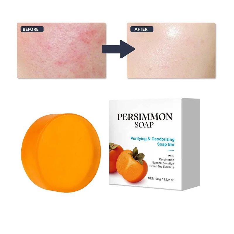 Japanese Persimmon Soap Bar,Body Purifying Deodorizing Natural Mild Soap Bar with Green Tea Extracts,Gentle on All Skin Types Japanese Persimmon Soap Bar,Body Purifying Deodorizing Natural Mild Soap Bar with Green Tea Extracts,Gentle on All Skin Types
