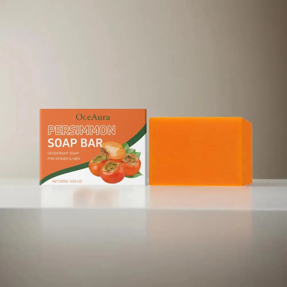 100g Natural Persimmon Body Soap for Odor Control and Daily Cleansing Persimmon Deodorant Soap Bar for Men & Women Skin Care