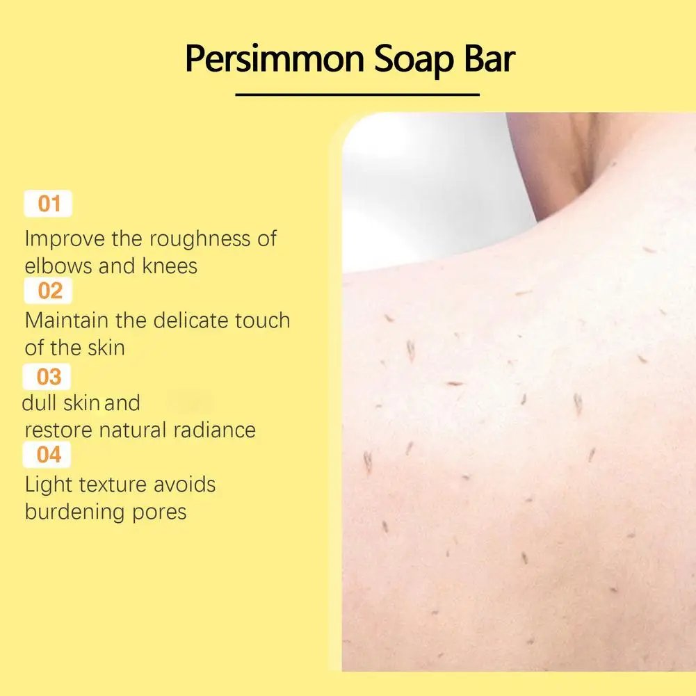 100g Natural Persimmon Body Soap for Odor Control and Daily Cleansing Persimmon Deodorant Soap Bar for Men & Women Skin Care